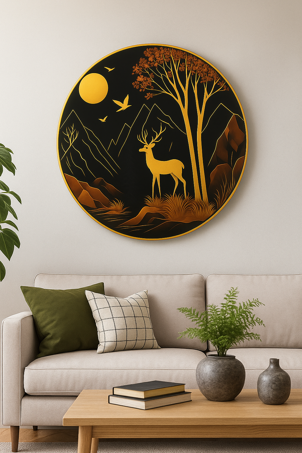 Graceful Deer Painting – Modern Wall Art for Home & Office Décor